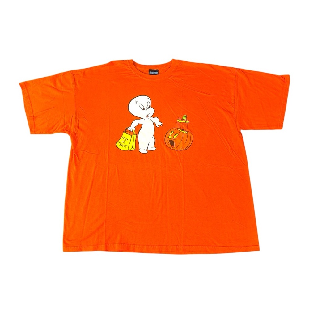 Casper The Friendly Ghost Halloween Y2K8 T-shirt Orange 2XL Trick Treat Graphic